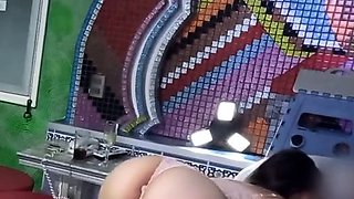 Public flashing in a hotel room - big ass Latina milf