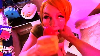 Beautiful redhead shemale camgirl rammed hard bareback