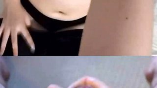 Shy Asian teen teasing for cum on chat