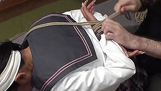 Suspension Shibari with a Japanese Girl - Magic Wand Torment in Ropes