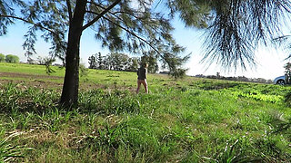 Patricia and Her Ass Walks Among the Pines