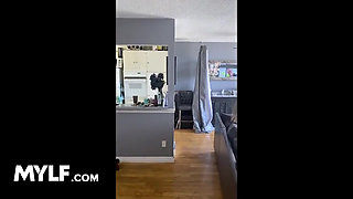 Hot milf Claudia Valentine takes landlords cum as secret ingredient of her curing covid-19 smoothies