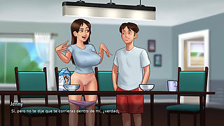 Stepmommy is hot at the same time my stepsister, and I fucked them both - summertime saga
