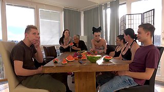 Old and young group sex with Bianca bella and friends