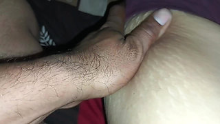 I slid my sister-in-law's panties and tights and rubbed her pussy and ass, wet pussy became