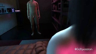 Nexus 3 Neon dreams. Cyberpunk sex with busty brunette. Extreme deepthroat