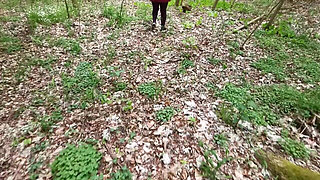 Vagina and Tit Spanking Outdoors