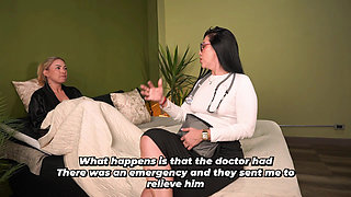 What great service! - Big-bootied doctor ends up having lesbian sex with a busty blonde patient