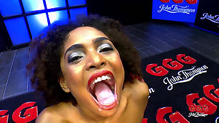 Ggg - Curly Ebony Slut Fucked Hard by Multiple Cocks and Covered in Cum
