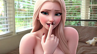 Elsa is your horny stepmom and she masturbates for you and tells you how to JOI