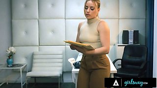 Girlsway - female dom boss Casey Calvert strap-on dominates secretary Anna Claire clouds in her office