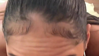 Big Booty Latina Came for Casting, Endeds up on Her Knees! Sloppy Rimjob and Cum Swallow - pov blowjob