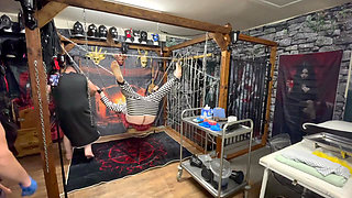 Part 3:- Lanista Bear & Domina Satana's first session with Well hung.