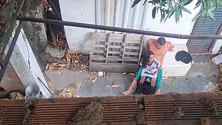 Leo Ogro eats Jasmine Santanna's tight ass in backyard