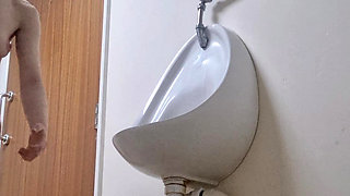 Girl Pisses Mens Bathroom Risky Pee