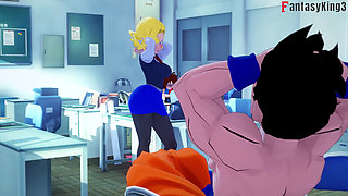 Android 18 dances for Gohan at the university - Dragon Ball Zex Series
