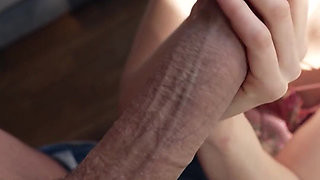 Intimate Morning Blowjob with My Beautiful Brunette
