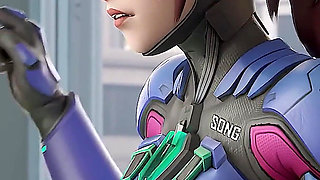 Hot D.va Takes Big Dicks - Apologizing Guys & Massive Face Cumshot - Overwatch 3D Animation