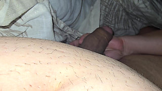 Step mom hand cant stay away from step son and handjob his dick