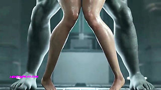 Massive cock fucks her milf ass (AI)