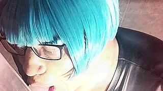 HARDCORE DEEPTHROAT sissy slut shemale SUCKS SUPER SLOPPY gagging SICK & NASTY dick licking lady