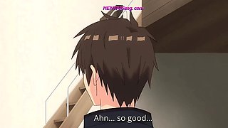 Cheating anime roommate rides hard before BF comes home