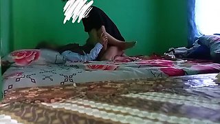 Indonesian hijab teen girlfriend gets creampie from boyfriend after school homemade