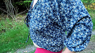 Torment tits while hiking