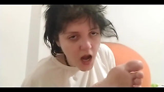 Double Amputee Sucks Her Foot Foot Fetish
