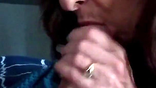 Sexy MILF Marie Strokes, Sucks, Tugs and Swallows Cum with a Smile