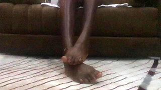 African Ebony Feet Fetish Petite Oiled Teen 18 Sitting