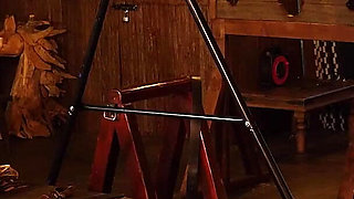Relentless Lashes Part 2: Vivienne L'amour Torments Slave Milas Ass, Pussy & Feet with Paddle, Flogger & Whip in Extreme Bondage