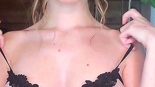 Tasty amateur blonde babe masturbating on web cam
