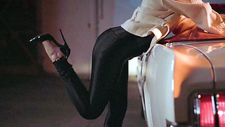 Petite Russian MILF striptease outdoor