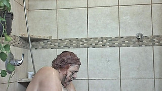 Big Beauty Nurse Vicki Taking a Mud Treatment in My Shower!