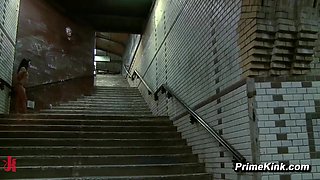 Butt fucking Fornicate Sub Bound In Public