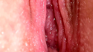 Super Close-up Wet Pink Pussy and Clit Orgasm