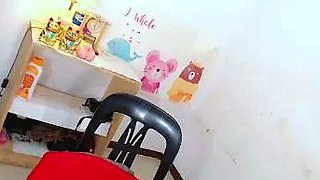 Big tit shemale jerks her long cock