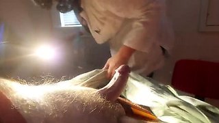 Sexy Mature MILF Doctor Full Scene: Examining a Young Man's Curved Cock