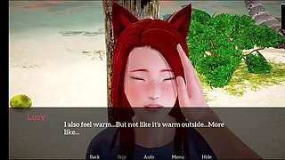 Hentai visual novel game with big natural tits and erotic stories