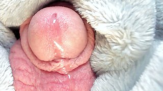 EXTREME CLOSE UP of me MILKING PRECUM and BLOWING A HUGE