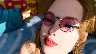 Psychedelic sex! Blowjob reverse cowgirl missionary cumshot