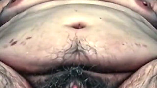 Horny Fat BBW Hairy Pussy Solo Masturbation - Moaning Wet Bush Orgasm