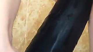 Snow Girl Masturbates with Monster Dildo