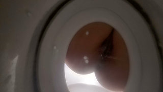 Bathroom-slave Toilet Peeking on Bellealiz Peeing and Farting