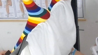 Girl for the First Time at the Gynecologist.