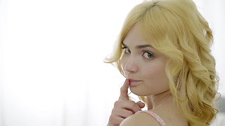 A cute woman in sexy lingerie Lolly Small has sex with her boyfriend