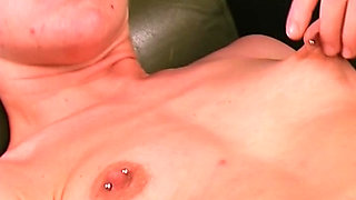 Short Haired German Teen Playing with Her Pussy on Casting