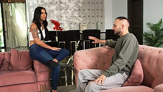 Inked Brunette Ameena Green Worshipped And Fucked