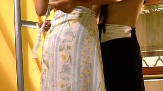 Top-class German babes sharing big dick in a superb threesome